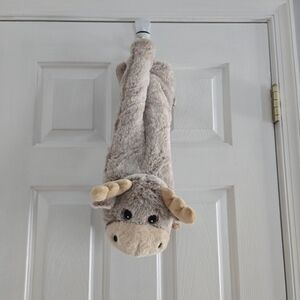 Brown And Cream Oooh Geez Moose Plush Slippers One Size